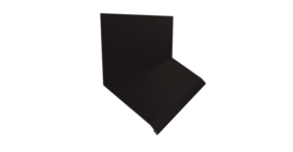 Планка примыкание верхнее к стене фальц Grand Line 150х130х20 0,5 Velur X RAL 9005 черный (2м)