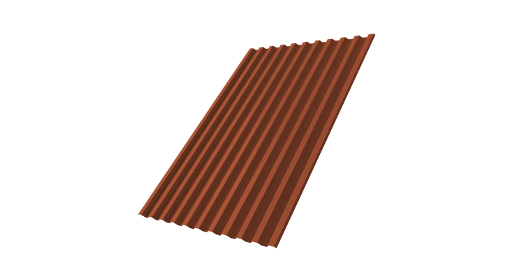 Профнастил С21 R 0,5 Satin RAL 8004 терракота