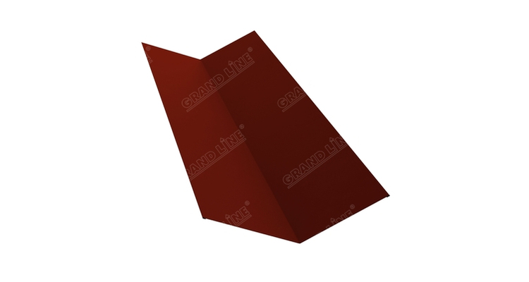 Планка ендовы верхней 145х145 0,5 Velur20 с пленкой RAL 3009 оксидно-красный