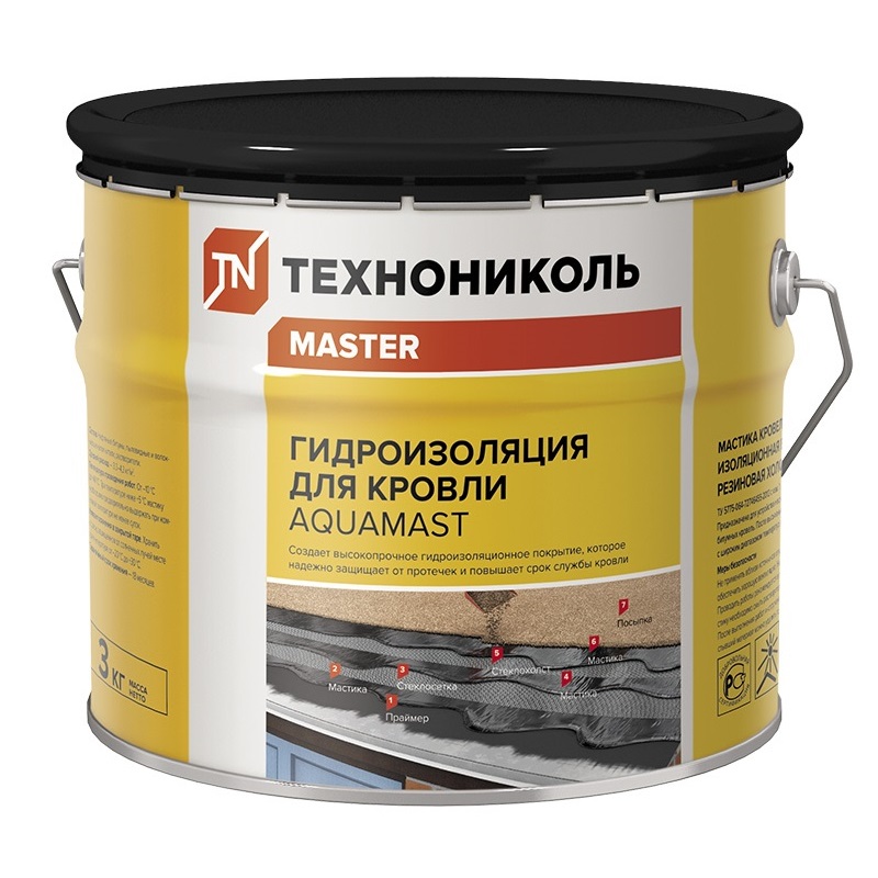 Мастика Технониколь AquaMast для кровли, 3 кг