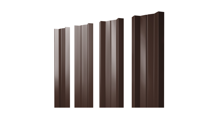 Штакетник М-образный А с прямым резом 0.4 PE-Matt-Double RAL 8017 шоколад