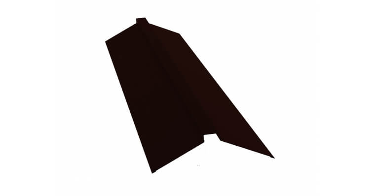 Планка конька плоского 150х40х150 PE RR 32 темно-коричневый