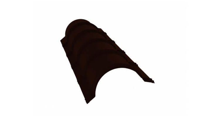 Планка малого конька полукруглого 0,5 Rooftop Бархат RR 32 темно-коричневый (1,97м)