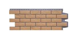 Фасадная панель GL Состаренный кирпич Design Plus солома с темно-бежевым швом