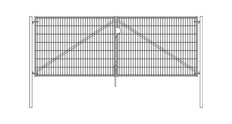 Ворота Light NoLock 2.03х4.0 RAL 6005