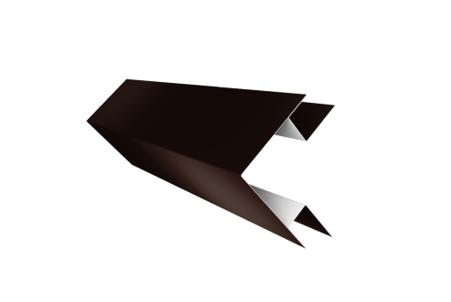 Планка угла внешнего сложного Блок-хаус new 0,5 Drap TX RAL 8017 шоколад (2м)