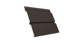 Софит металлический Квадро Брус с перфорацией 0,45 PE с пленкой RR 32 темно-коричневый
