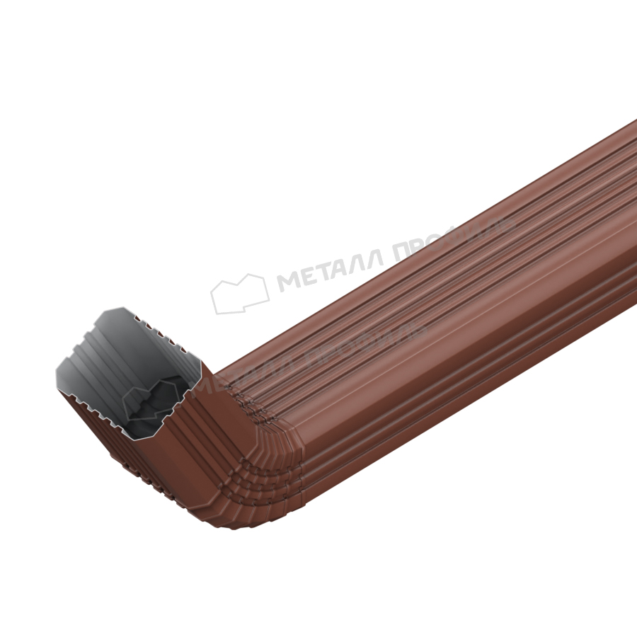 Труба водосточная с коленом Металл Профиль БЮДЖЕТ 76х102х1000 RAL 8017