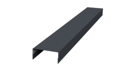 Ламель лицевая 125 забора жалюзи Texas стартовая/финишная для калиток и ворот 0.5 PurLite Matt с пленкой RAL 7024 мокрый асфальт