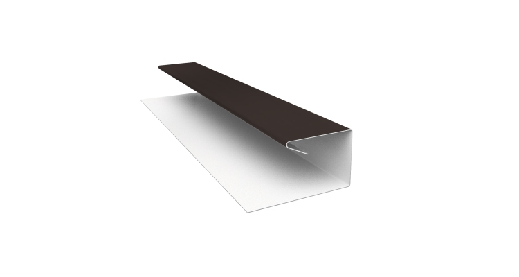 Планка П-образная завершающая сложная (КД) 0,45 PE с пленкой RR 32 темно-коричневый (3м)