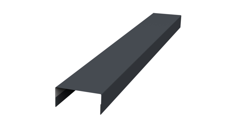 Ламель лицевая 125 забора жалюзи Texas стартовая/финишная для калиток и ворот 0.5 PurPro Matt 275 с пленкой RAL 7024 мокрый асфальт