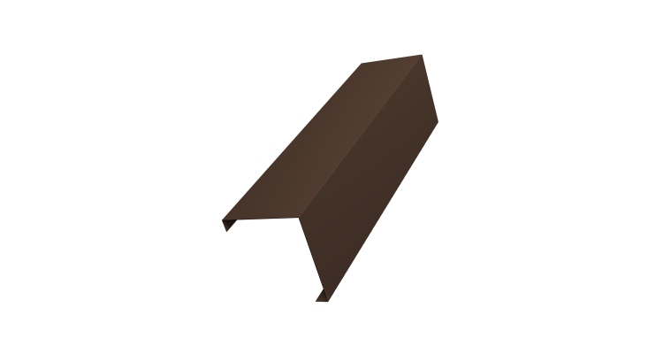 Декоративная накладка на столб универсальная угловая 62х55 для забора жалюзи 0,5 Velur X RAL 8017 шоколад (2м)