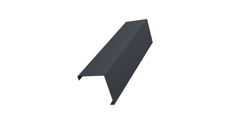 Декоративная накладка на столб универсальная угловая 80х80 для забора жалюзи 0,45 Drap TwinColor RAL 7024 мокрый асфальт (3м)