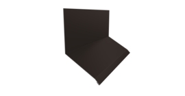 Планка примыкание верхнее к стене фальц 150х130х20 0,5 Satin Matt RR 32 темно-коричневый (2м)