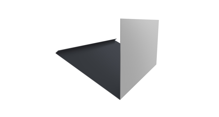 Планка примыкание верхнее к трубе фальц 0,5 Drap RAL 7024 мокрый асфальт (3м)