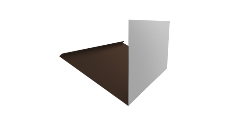 Планка примыкание верхнее к трубе фальц 0,5 PE с пленкой RAL 8017 шоколад (2м)
