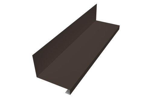 Планка примыкание нижнее к трубе фальц Grand Line 0,5 Drap TX RR 32 темно-коричневый (2м)