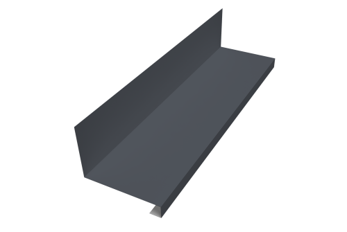 Планка примыкание нижнее к трубе для Кликфальц Pro 0,45 Drap TX RAL 7024 мокрый асфальт (2м)