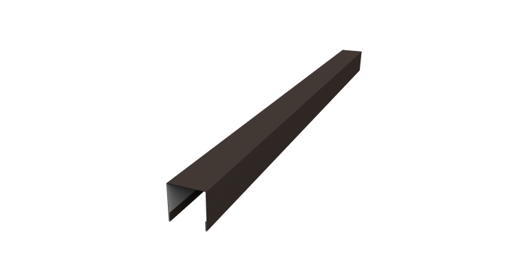 Планка вертикальная лицевая для забора жалюзи Palermo 0,5 PurLite Matt RR 32 темно-коричневый (2м)