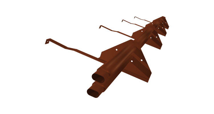 Снегозадержатель трубчатый для натуральной черепицы Стандарт RAL 3009 3м (профиль до 50мм)